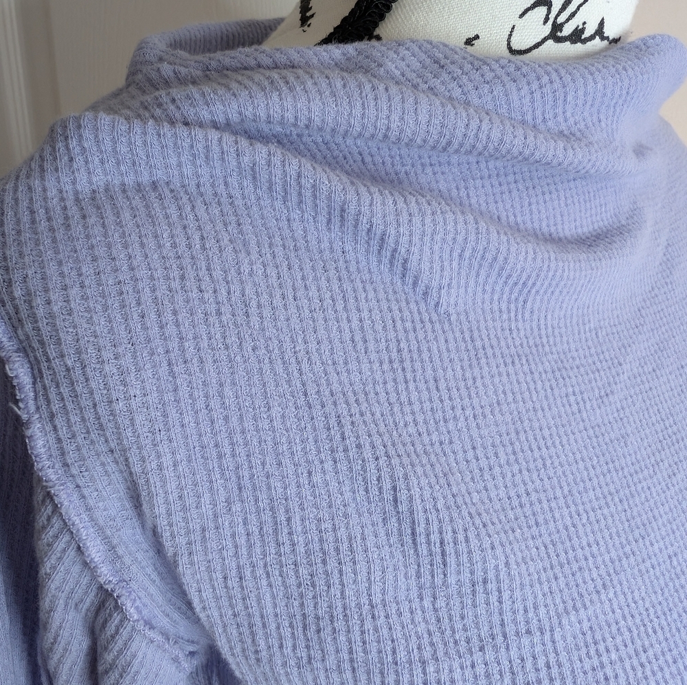 NWT We The Free Lavender Long Sleeve Ribbed Crewneck Top - Picture 2 of 6